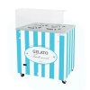 Dystrybutor do lodów | witryna do lodów | konserwator | retro | 4 tub | okrągłe kuwety | GELATO POZETTI 4 BLUE