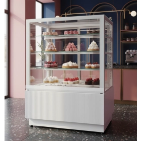 Witryna cukiernicza chłodnicza | Dolce Fresca 1300 Bianco | białe wnętrze
